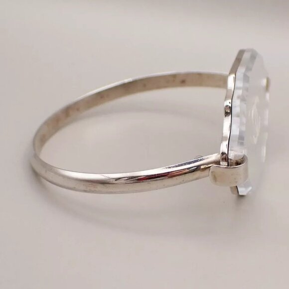 CHANEL CC Logo Mirror Bangle Bracelet 03C Silver France Accessory - Picture 4 of 16